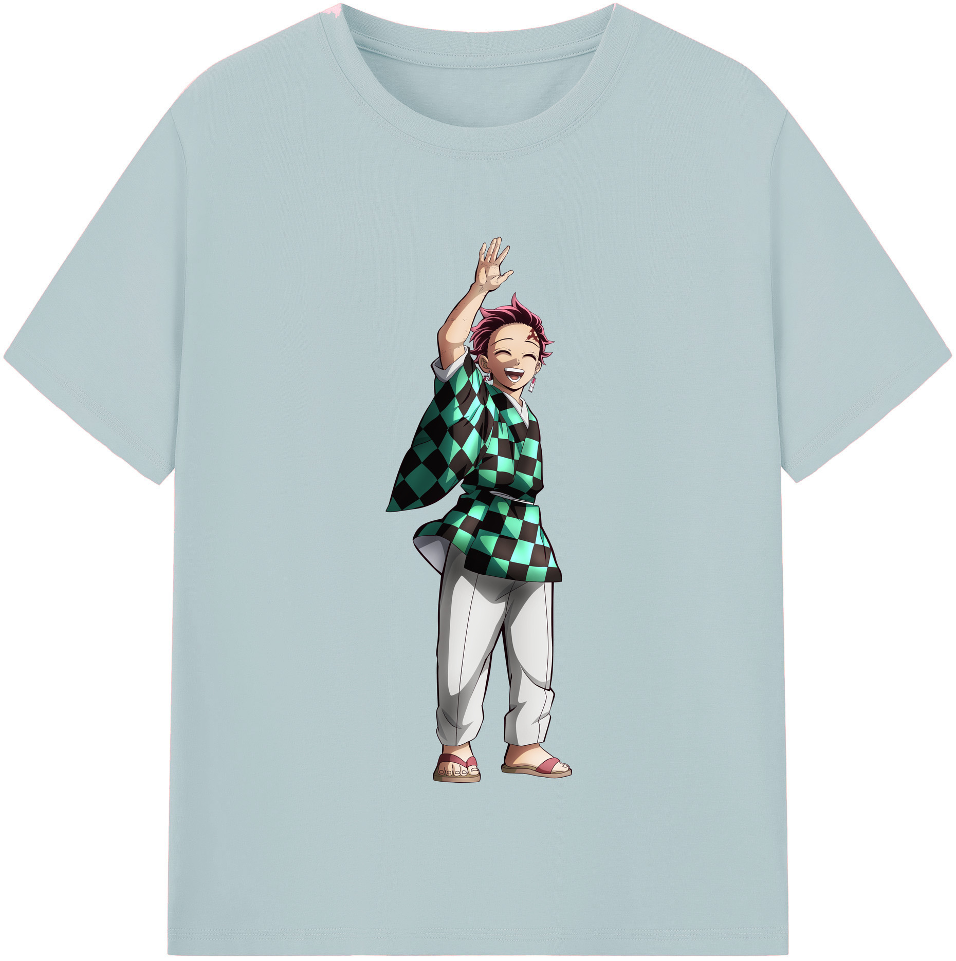 （画像用） 鬼滅の刃 竈門 炭治郎／かまど たんじろう Kamado Tanjirou 綿100％半袖Tシャツ（フロントプリント）